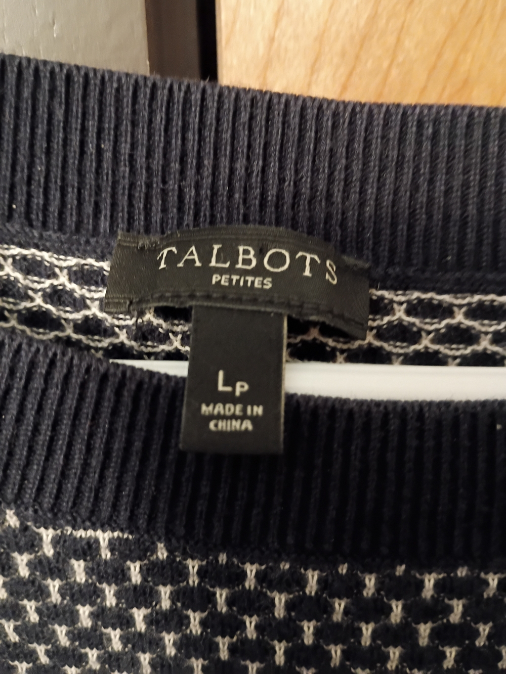 Talbots Dark Blue & White Short-Sleeve Top - Picture 3 of 3